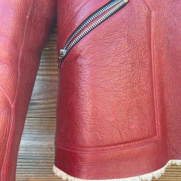 Sandro Leather / Sherpa Jacket - Picture 5 of 12